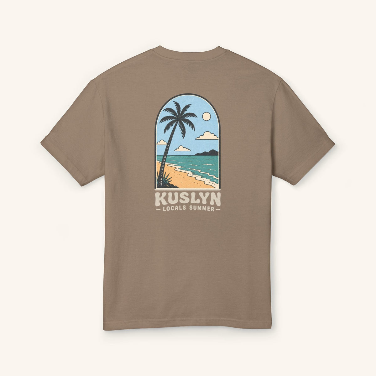 Locals Summer Palm Tee - Faded Brown - back
