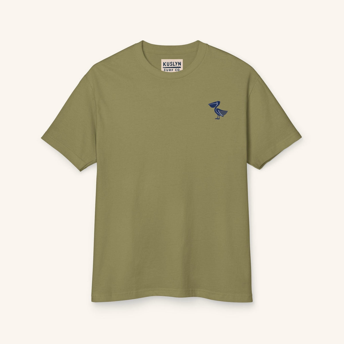 Pelican Logo Tee - Faded Army - front