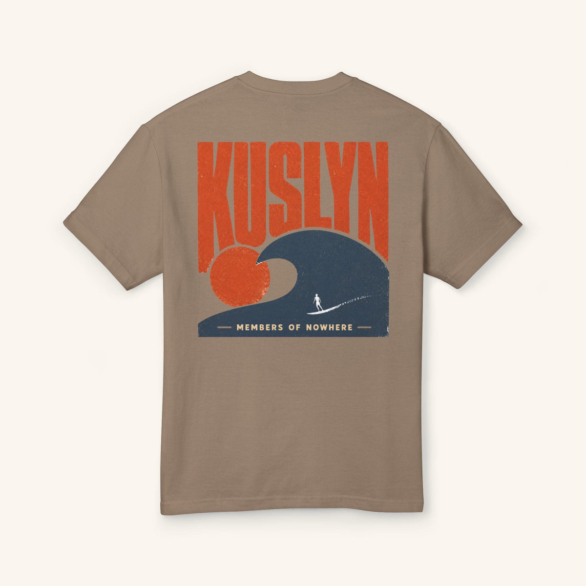 Members of Nowhere Wave Tee - Faded Brown - back