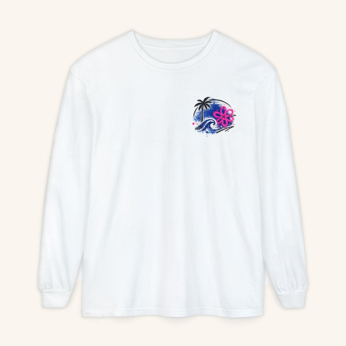 Beach Vibes Long Sleeve - White - front