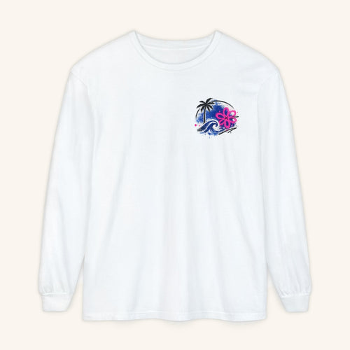 Beach Vibes Long Sleeve - White - front