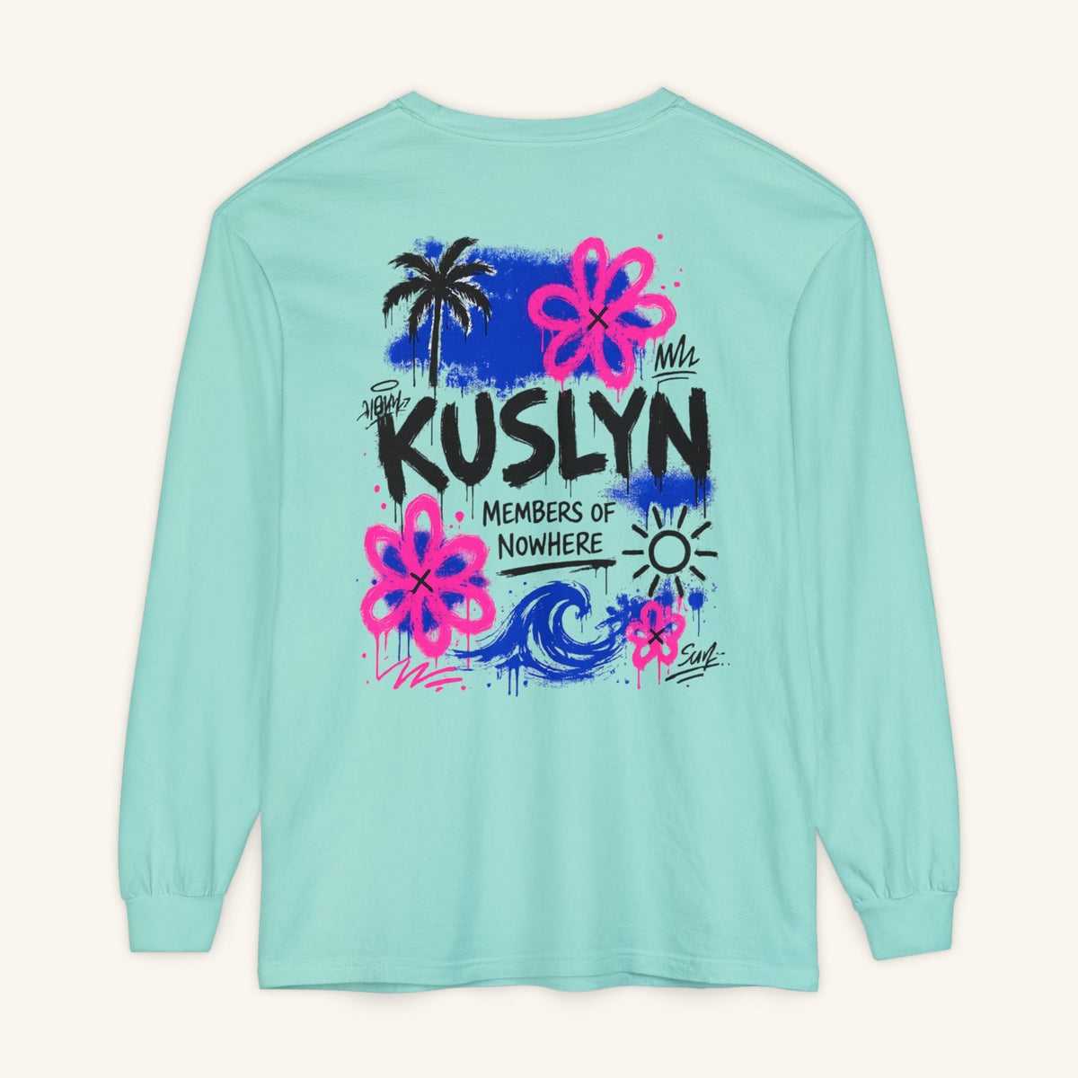 Beach Vibes Long Sleeve - Chalky Mint - back