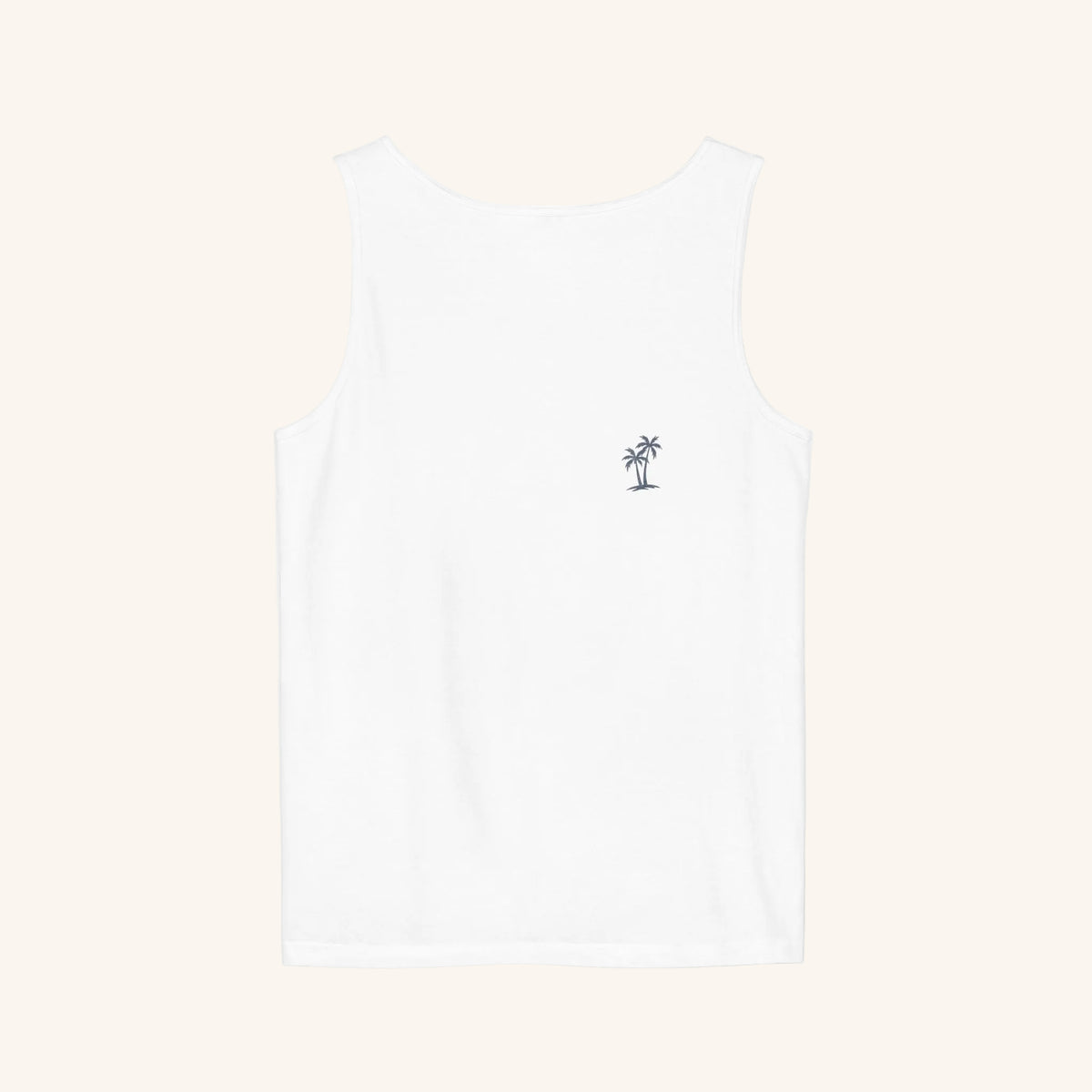 Kuslyn Surf Co. Graphic Tank Top — Minimal Beach Palm Logo
