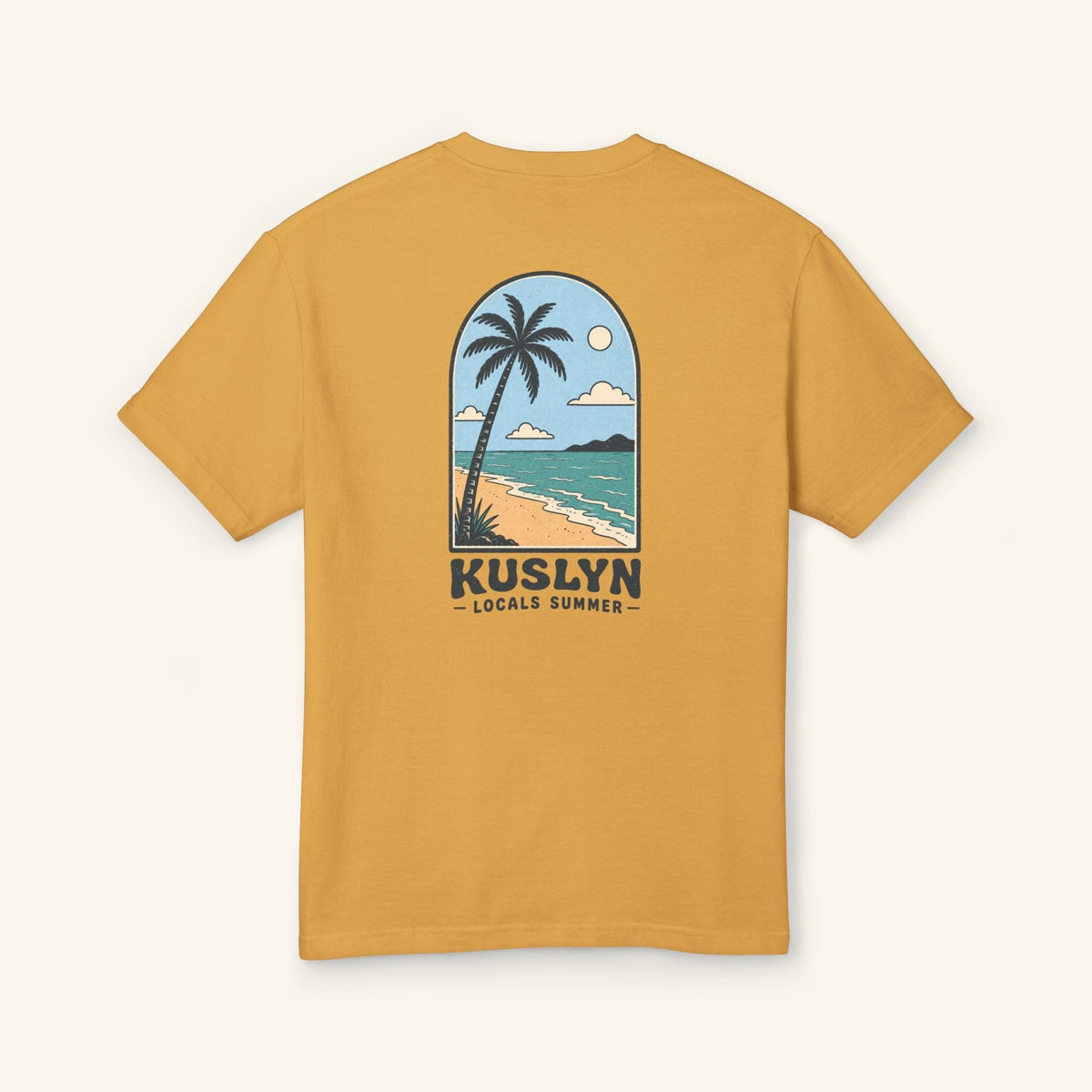 Locals Summer Palm Tee - Faded Mustard - back