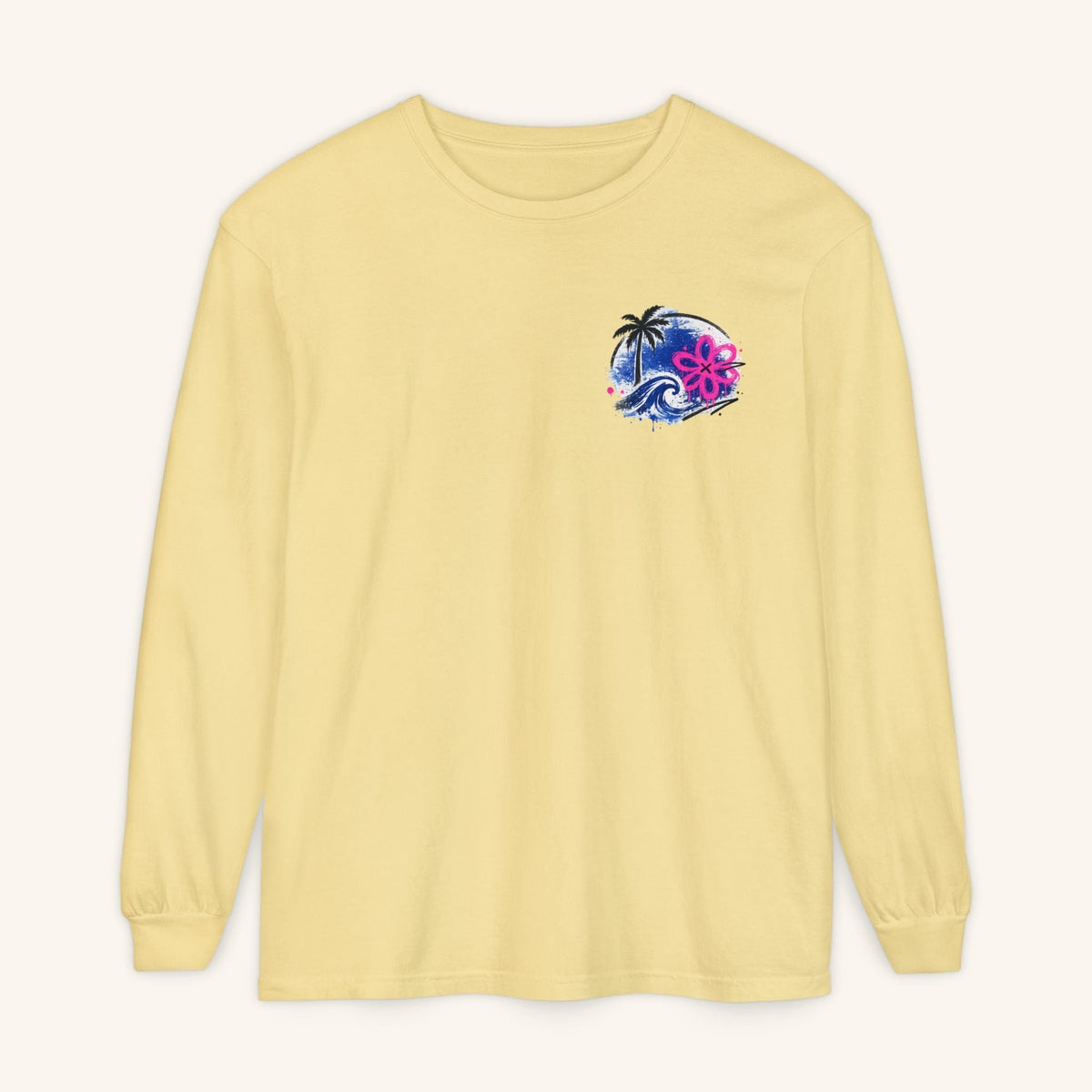 Beach Vibes Long Sleeve - Butter - front