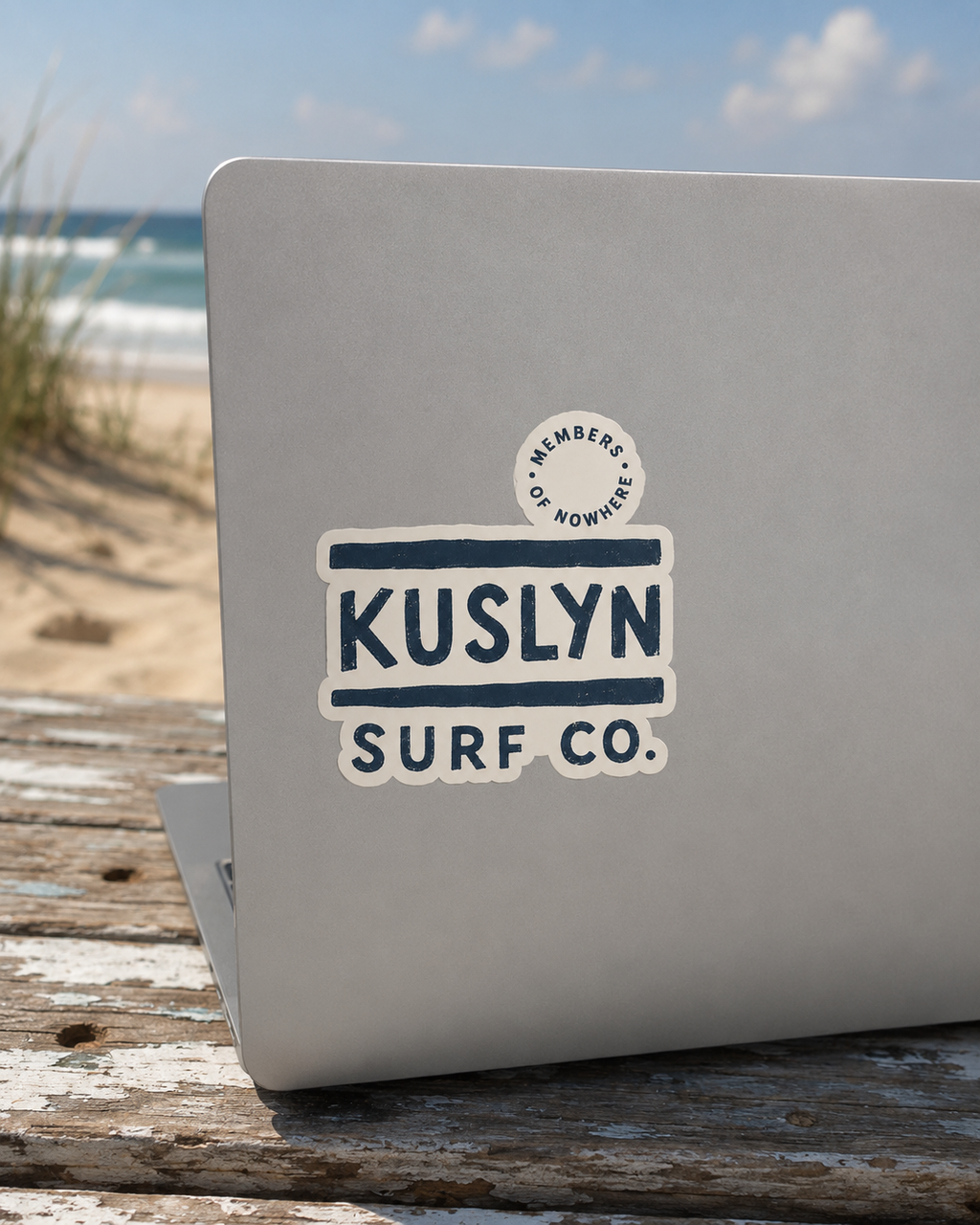 Kuslyn Surf Co. Logo Sticker — Kiss-Cut Surf Brand Decal