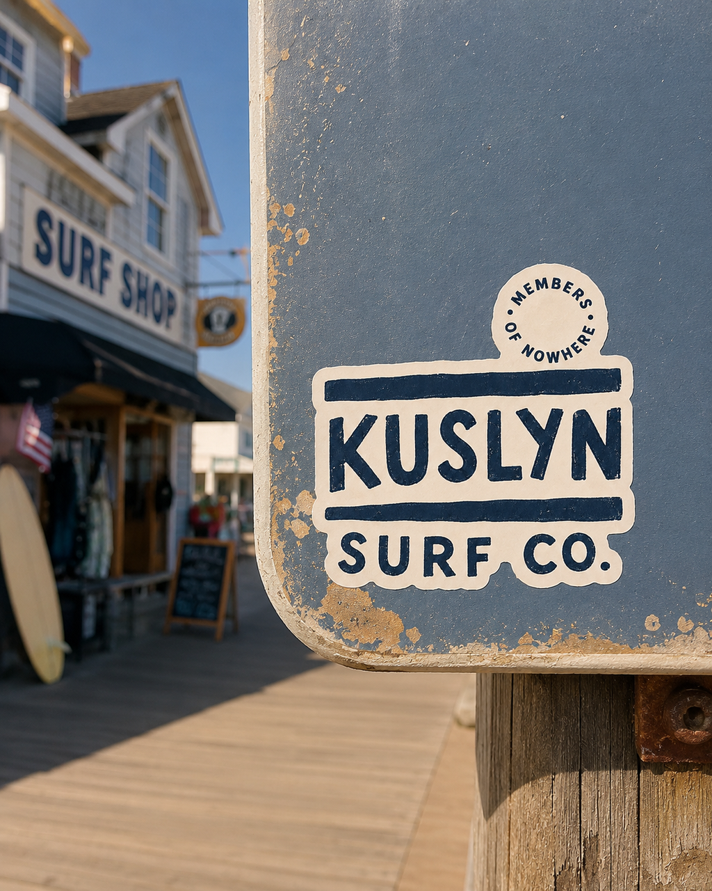 Kuslyn Surf Co. Logo Sticker — Kiss-Cut Surf Brand Decal
