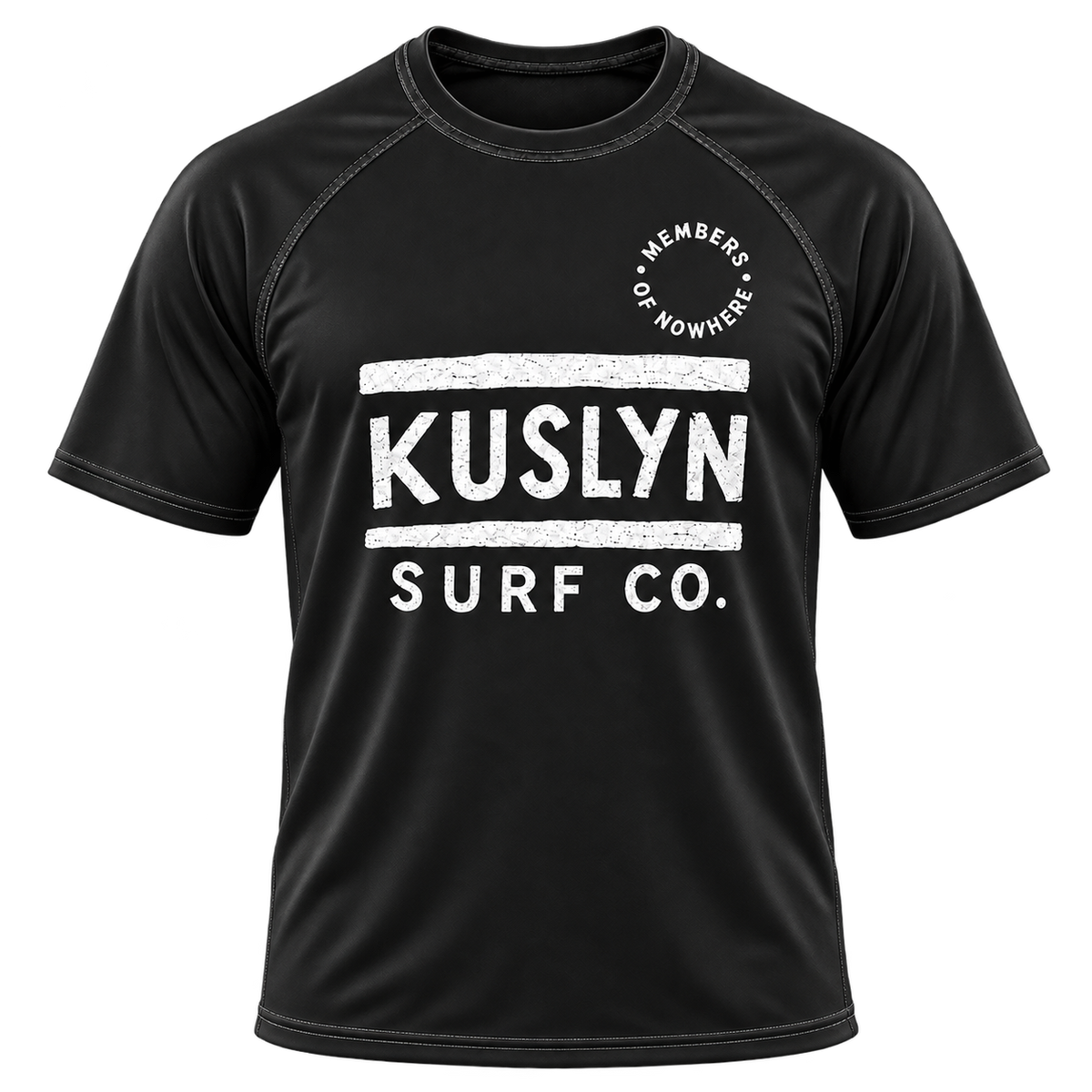 Kuslyn Surf Co. Rashguard Tee — 'Members of Nowhere' Surf Shirt