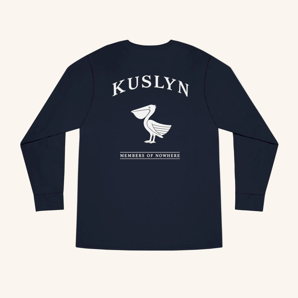 Kuslyn Pelican Long Sleeve Tee — 'Members of Nowhere' Graphic Shirt