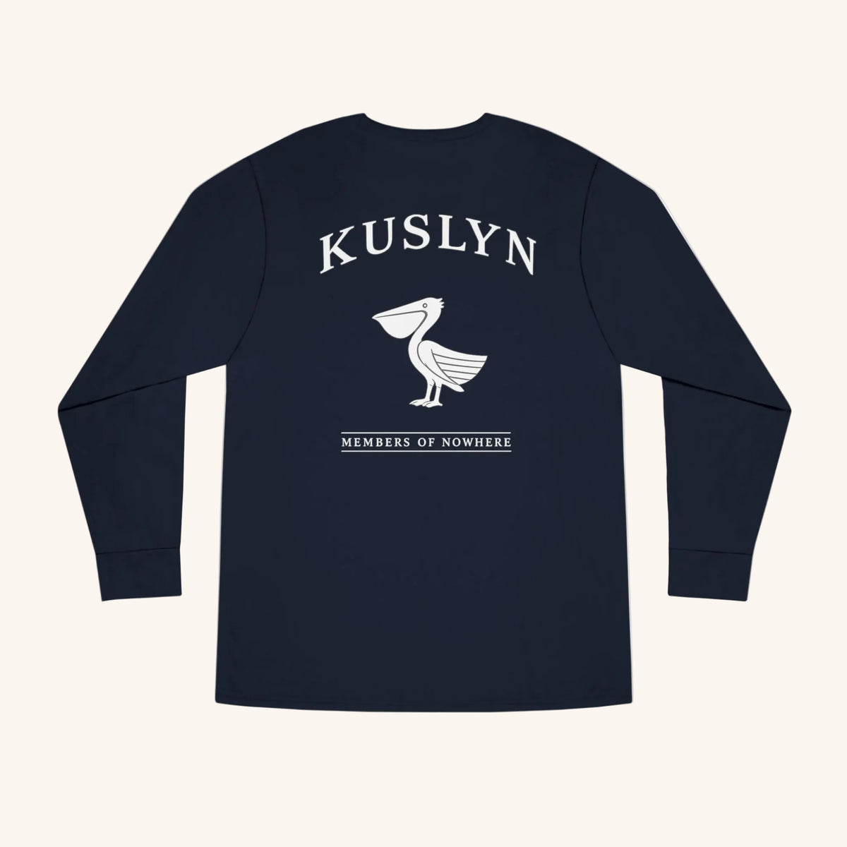Kuslyn Pelican Long Sleeve Tee — 'Members of Nowhere' Graphic Shirt