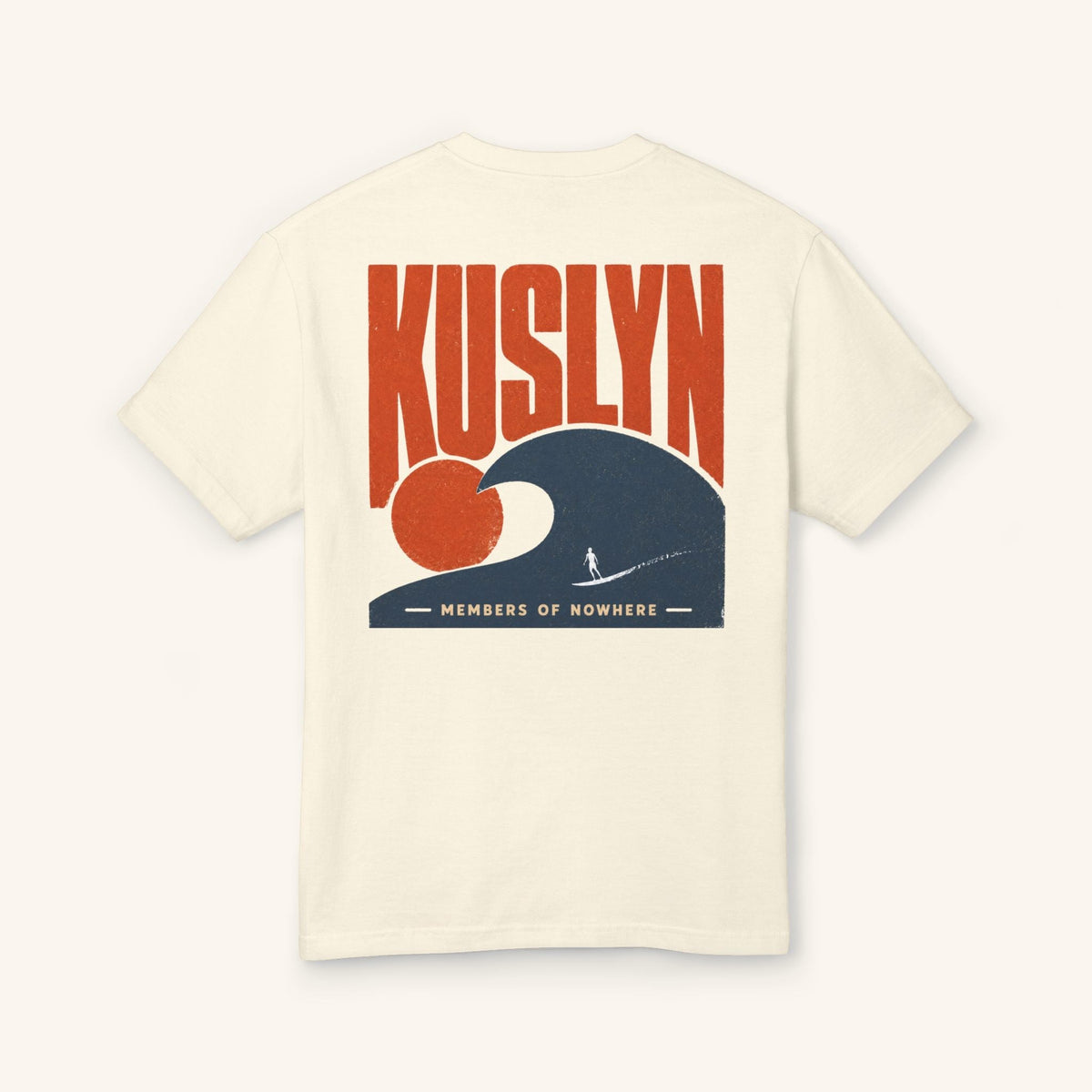 Members of Nowhere Wave Tee - Faded Cream - back
