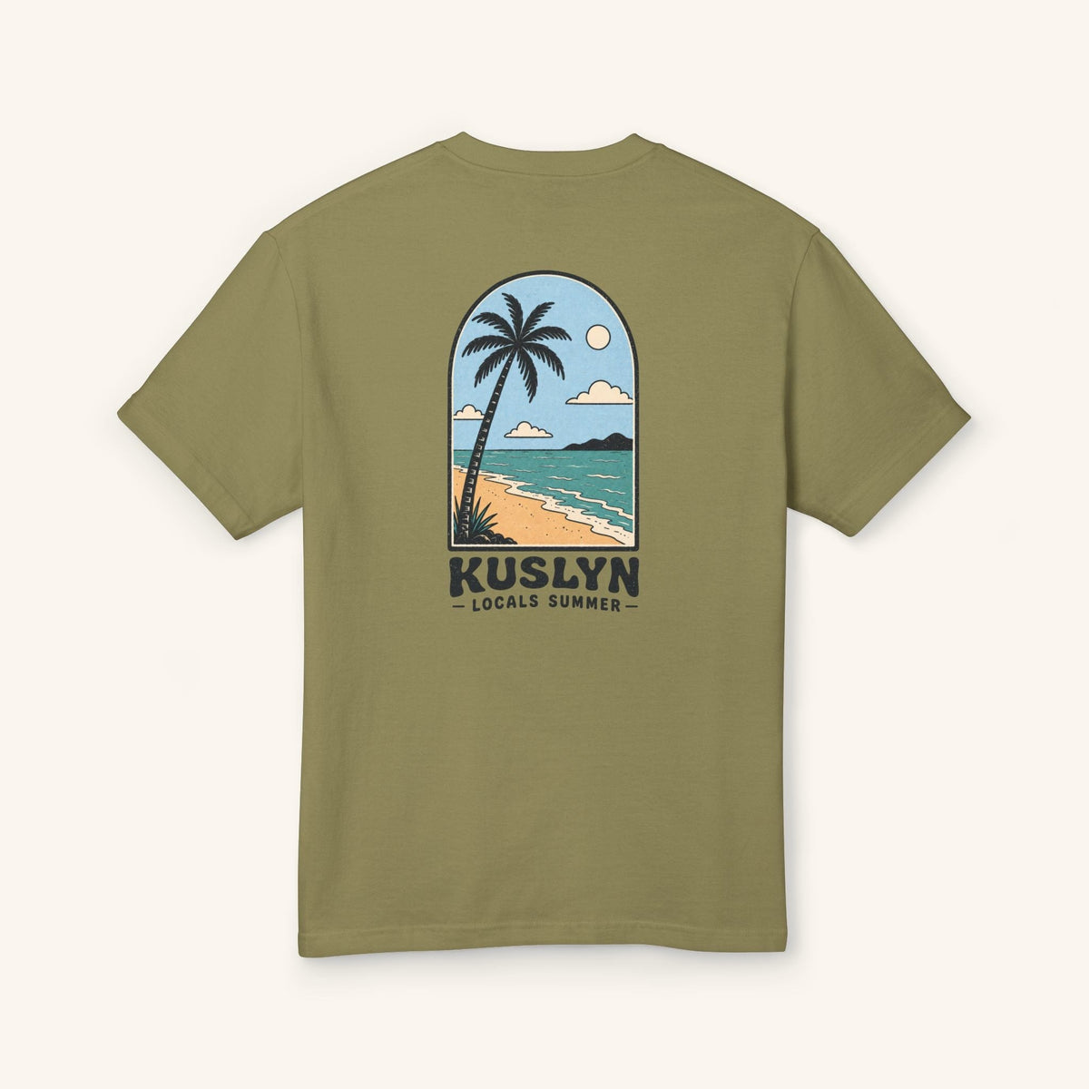 Locals Summer Palm Tee - Faded Army - back