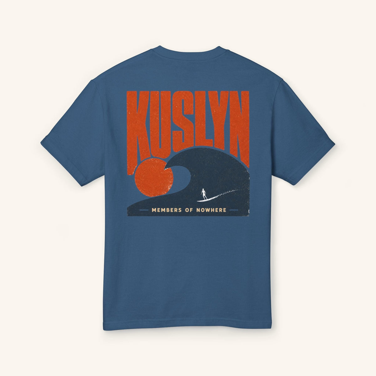 Members of Nowhere Wave Tee - Faded Navy - back