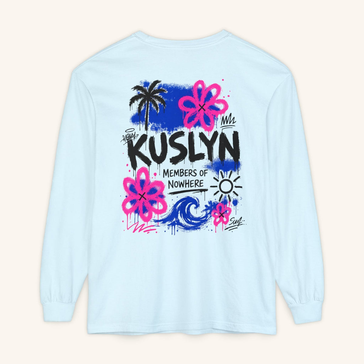 Beach Vibes Long Sleeve - Chambray - back
