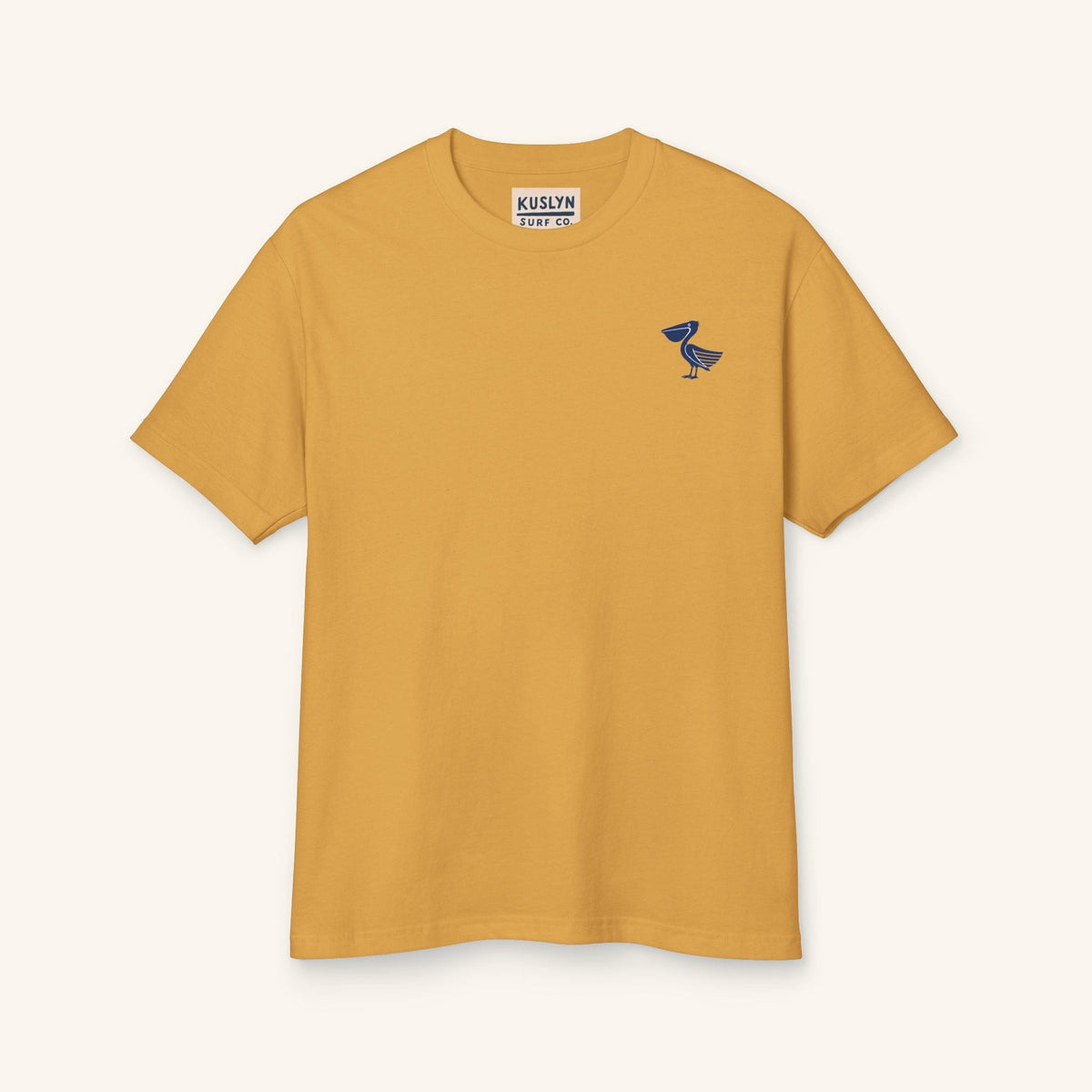 Pelican Logo Tee - Faded Mustard - front