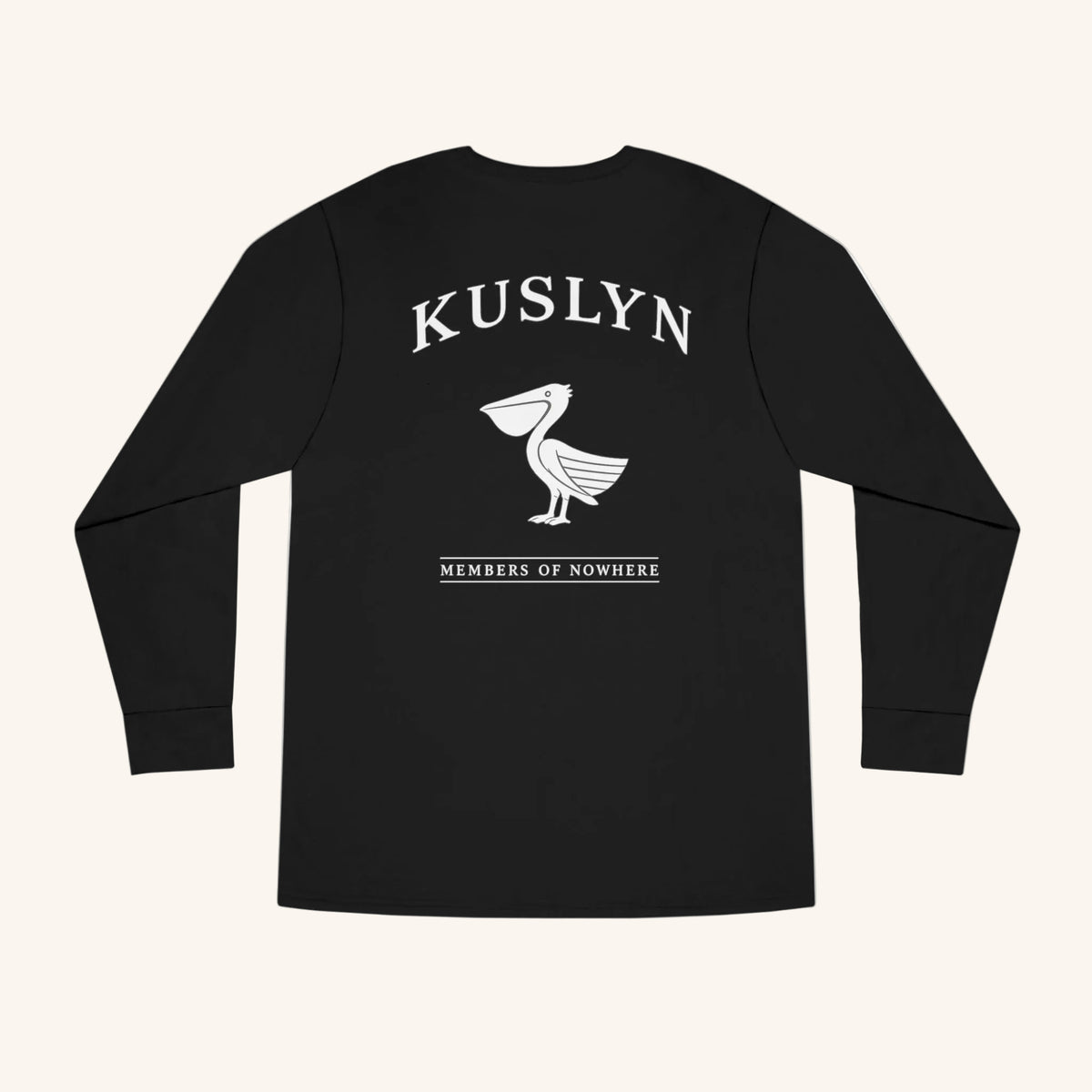 Kuslyn Pelican Long Sleeve Tee — 'Members of Nowhere' Graphic Shirt
