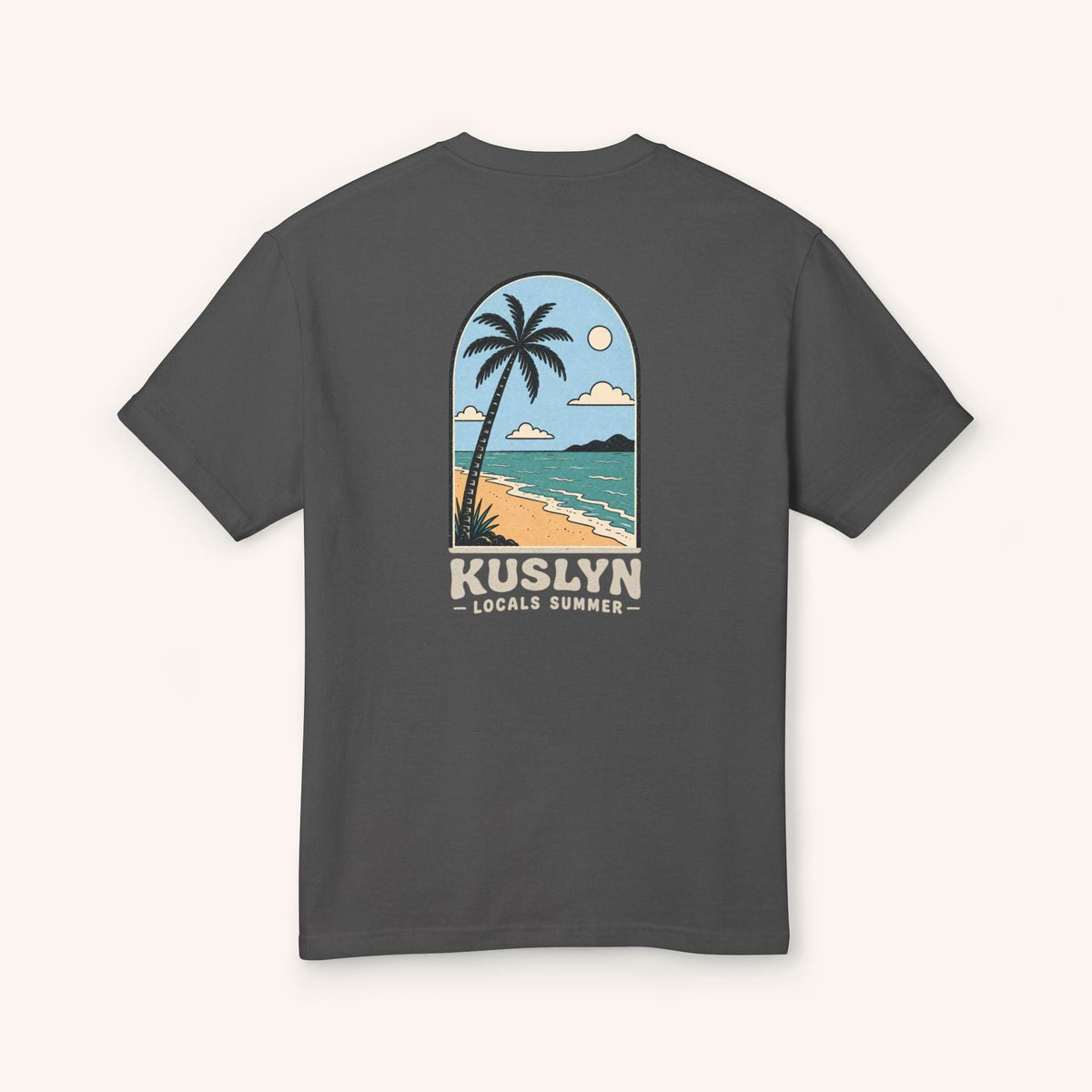 Locals Summer Palm Tee - Faded Black - back