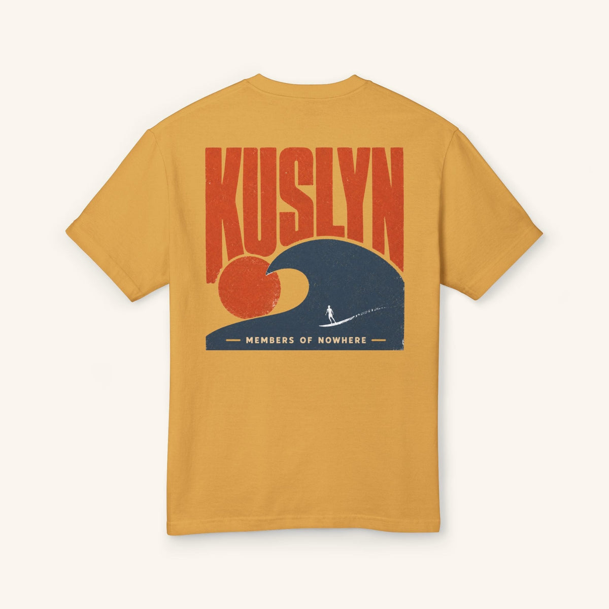 Members of Nowhere Wave Tee - Faded Mustard - back