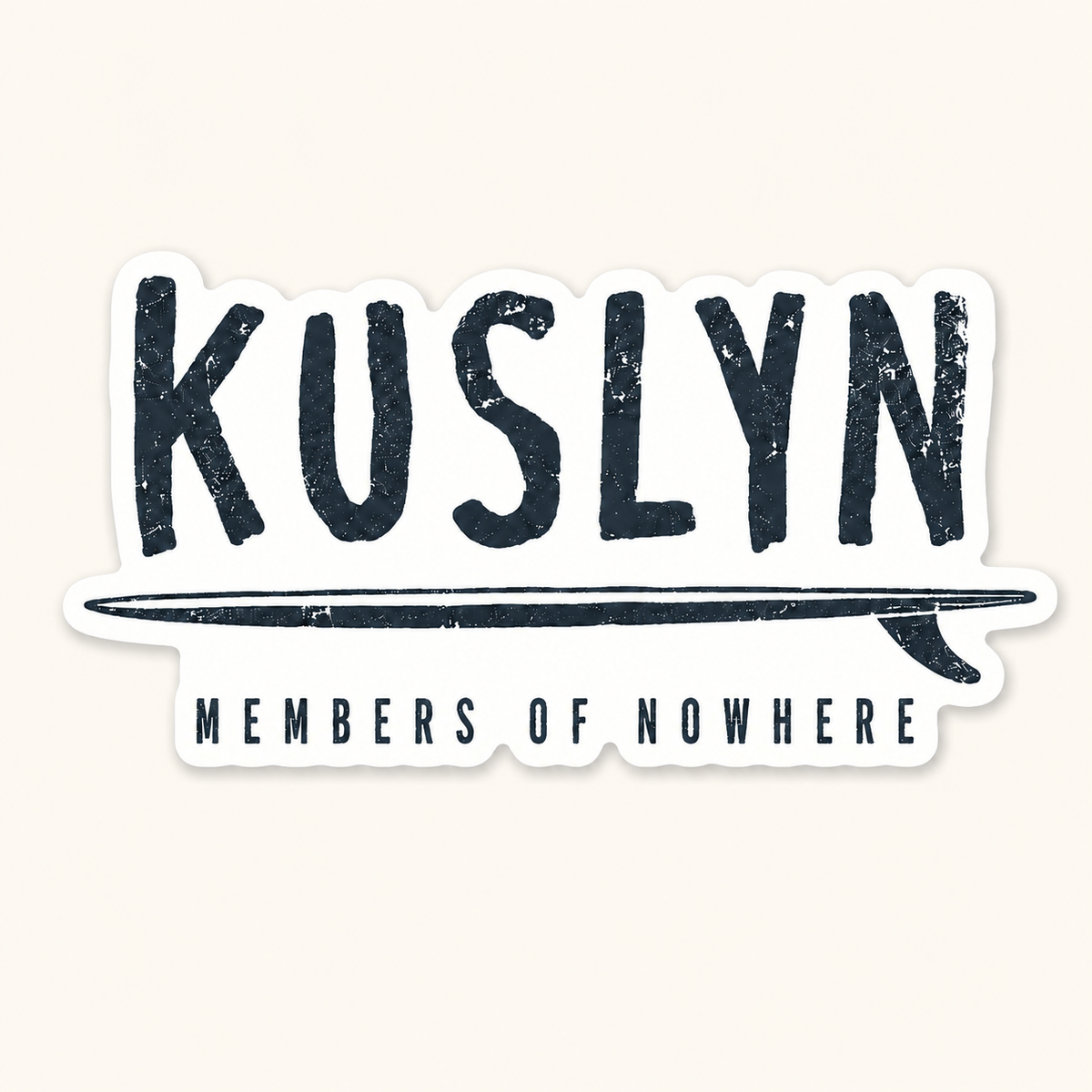 Kuslyn 'Members of Nowhere' — Skateboard Logo Decal