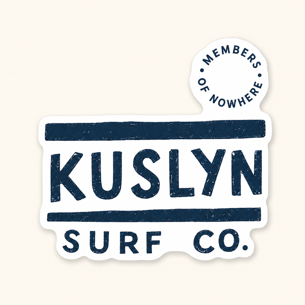 Kuslyn Surf Co. Logo Sticker — Kiss-Cut Surf Brand Decal