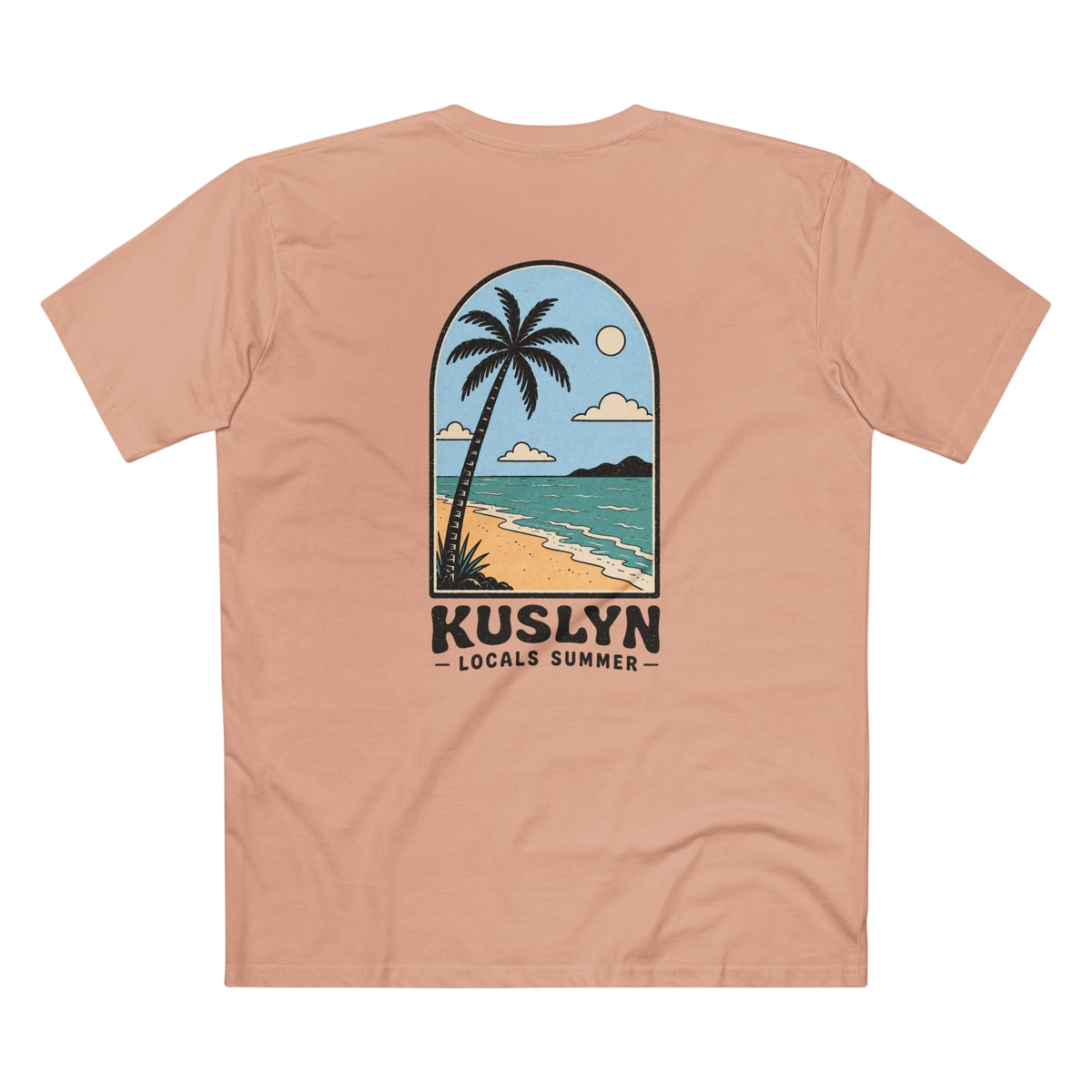 Kuslyn Beach Graphic Tee — 'Locals Summer' Palm Tree T-Shirt