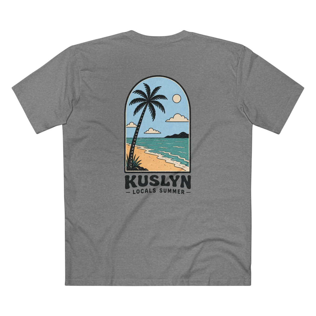 Kuslyn Beach Graphic Tee — 'Locals Summer' Palm Tree T-Shirt