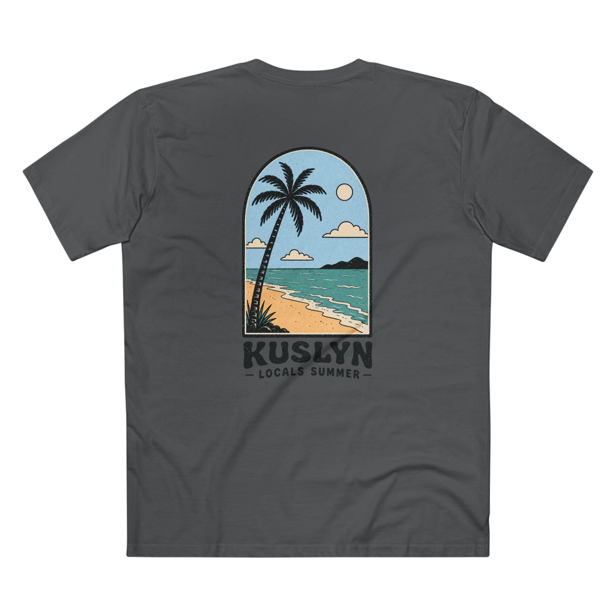 Kuslyn Beach Graphic Tee — 'Locals Summer' Palm Tree T-Shirt