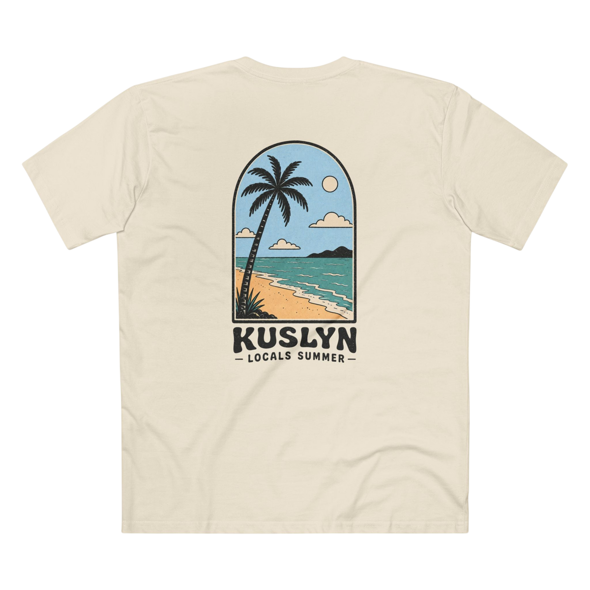Kuslyn Beach Graphic Tee — 'Locals Summer' Palm Tree T-Shirt