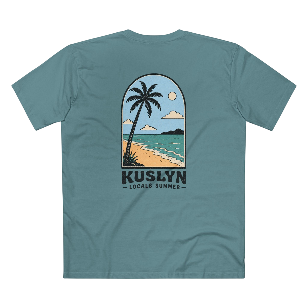 Kuslyn Beach Graphic Tee — 'Locals Summer' Palm Tree T-Shirt