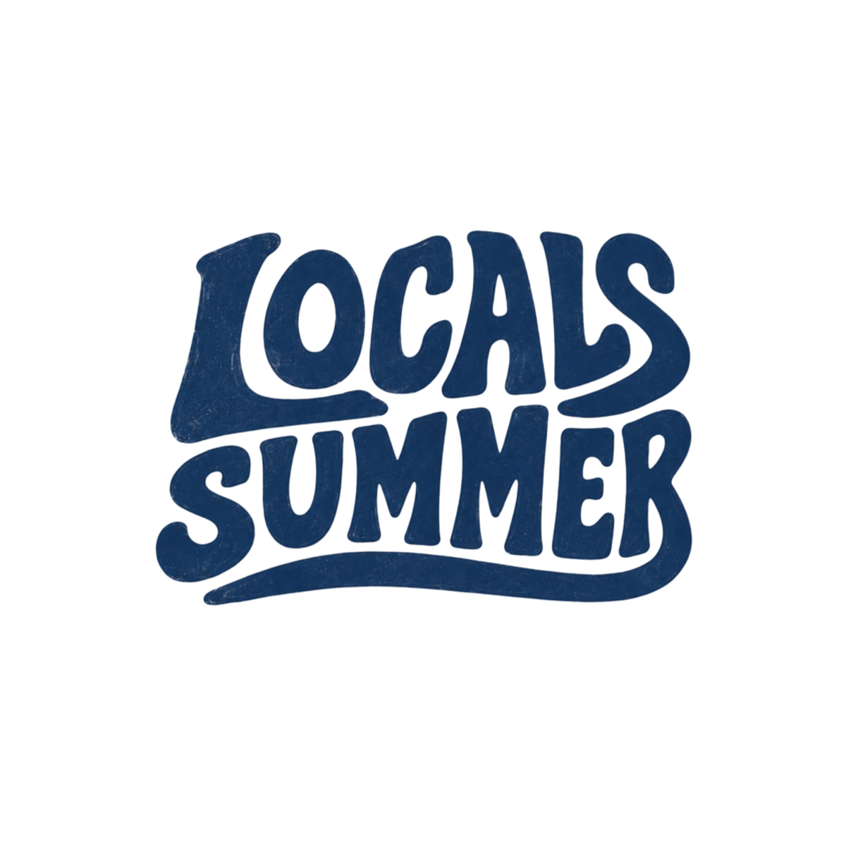 Locals Summer Sticker — Retro Beach Vibes Kiss-Cut Sticker